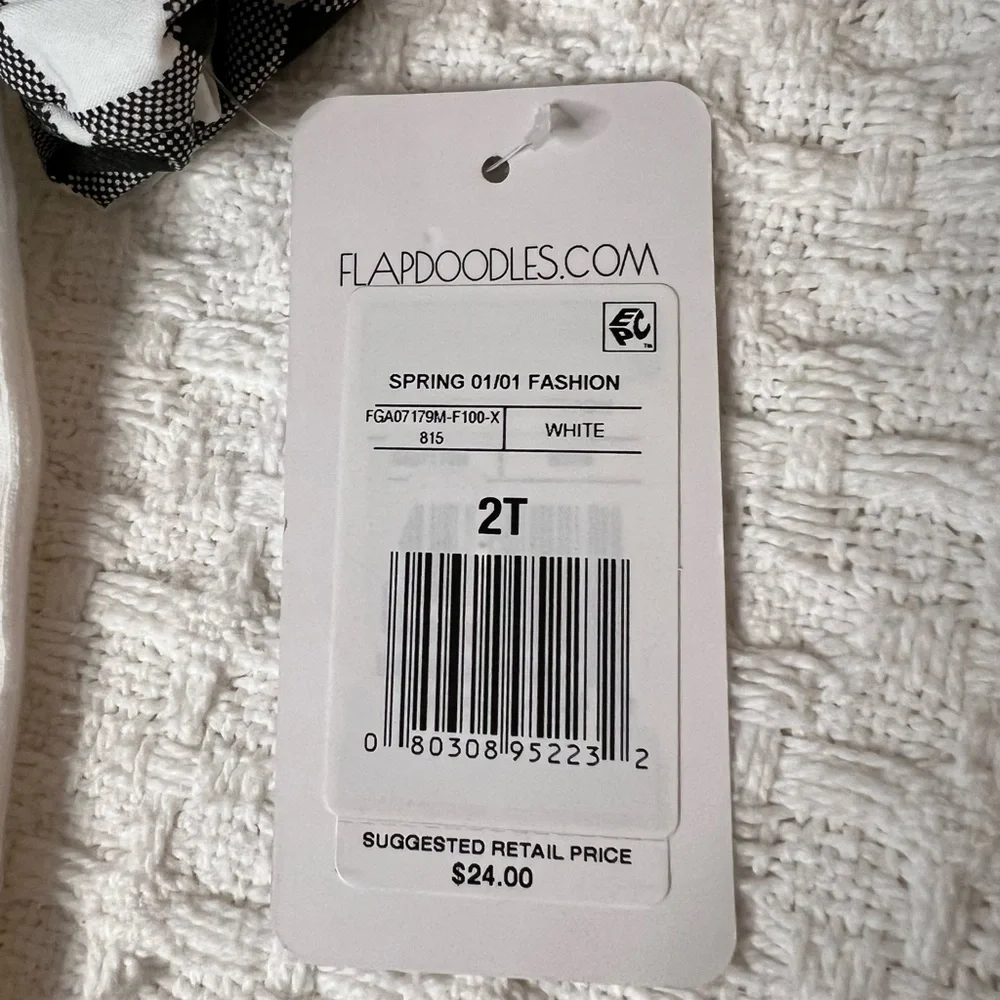 Flapdoodles Black & White 2 pc skirt and Top girls 2T NWT